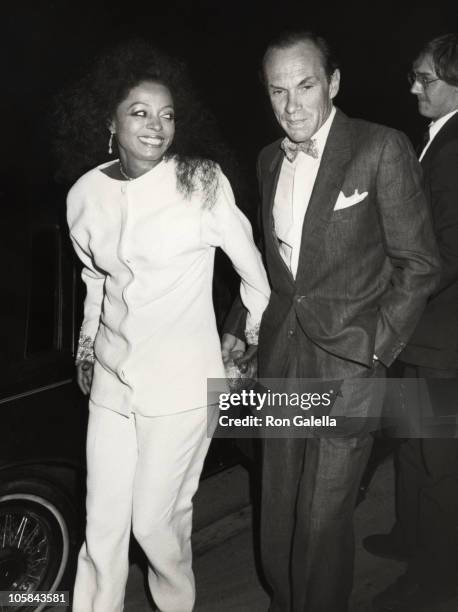 Arne Naess and Diana Ross during Arne Naess and Diana Ross At Spago's Restaurant at Spago's in Los Angeles, California, United States.
