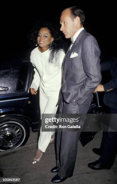 Arne Naess and Diana Ross during Arne Naess and Diana Ross At Spago's Restaurant at Spago's in Los Angeles, California, United States.
