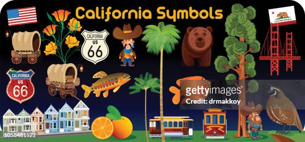 california symbols - sonoma desert stock illustrations