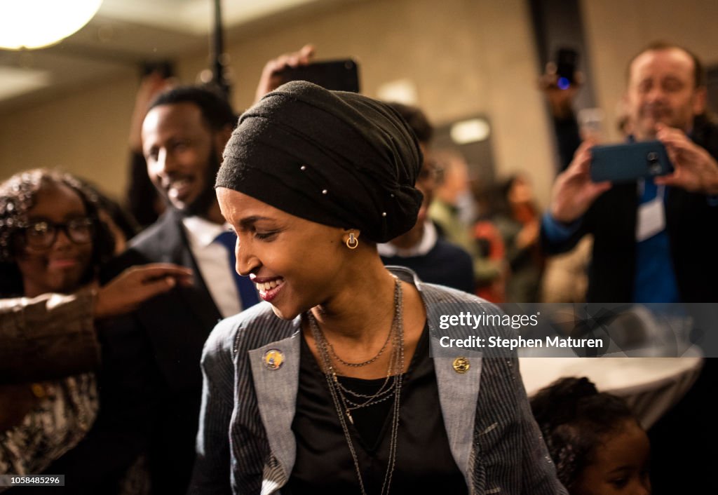 Minnesota Congressional Candidate Ilhan Omar Attends Election Night Event In Minneapolis