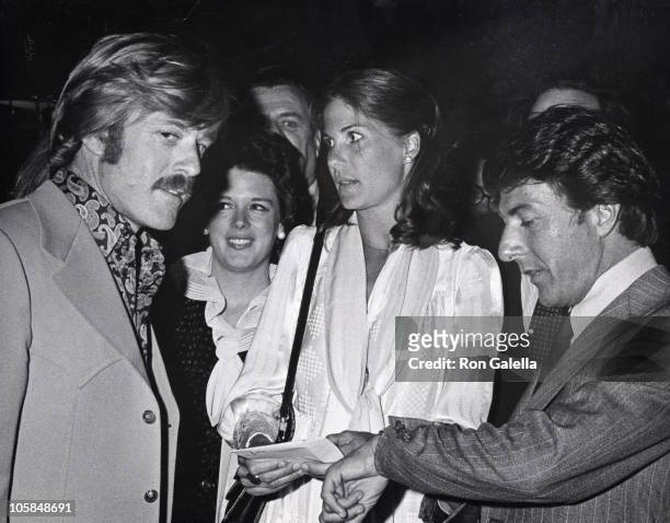 Robert Redford, Lola Redford, Anne Byrne Hoffman and Dustin Hoffman