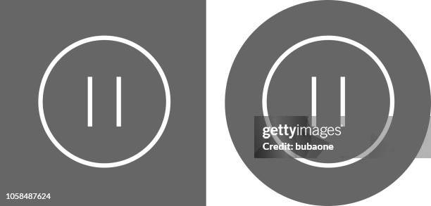 pause button icon - pause button icon stock illustrations
