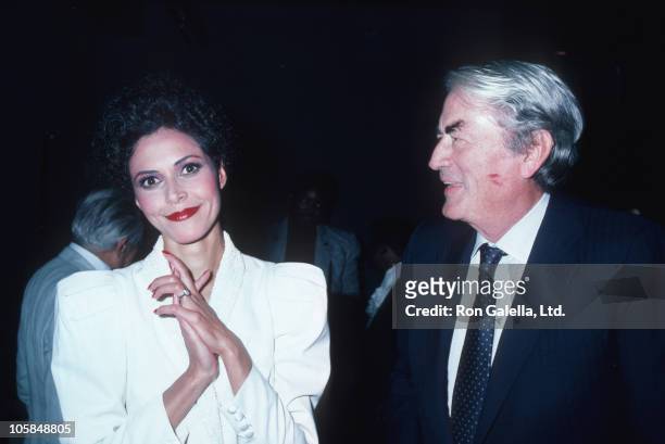 Lonette McKee and Gregory Peck during Gregory Peck at Westside Arts Theater - September 9, 1986 at Westside Arts Theater in New York City, New York,...