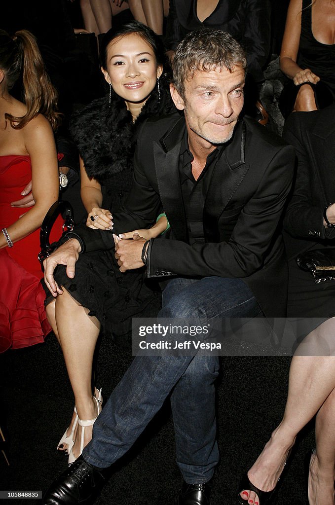 Ziyi Zhang and guest during Giorgio Armani Prive in L.A. - Front Row