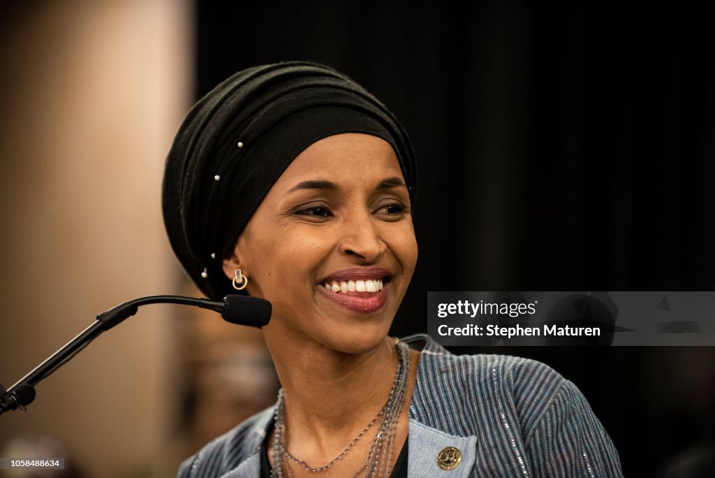 Minnesota Congressional Candidate Ilhan Omar Attends Election Night Event In Minneapolis