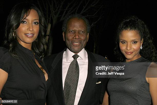Sidney Poitier with daughters Anika Poitier and Sydney Tamiia Poitier