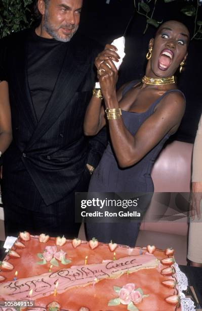 Branford Marsalis and Grace Jones during Grace Jones' 42nd Birthday Party- May 21, 1990 at Stringfellow's Nightclub in New York City, NY, United...