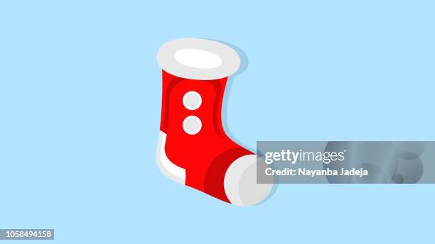 christmas background. christmas socks on white background. - red and white socks stock illustrations