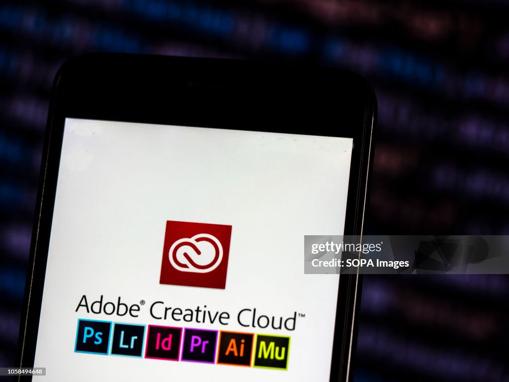 Adobe Creative Cloud logo seen displayed on smart phone.