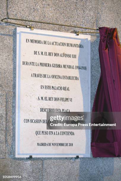 Cartas al Rey. La Mediacion Humanitaria de Alfonso XIII en la Gran Guerra' exhibition at the Royal Palace on November 6, 2018 in Madrid, Spain.