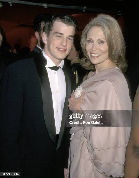 Faye Dunaway and Son Liam O'Neill during The 70th Annual Academy Awards - Red Carpet at Shrine Auditorium in Los Angeles, California, United States.