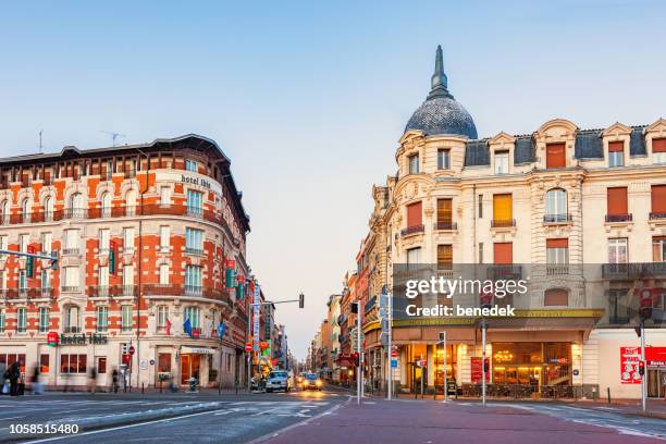 ornate hotels in downtown toulouse france - toulouse stock pictures, royalty-free photos & images