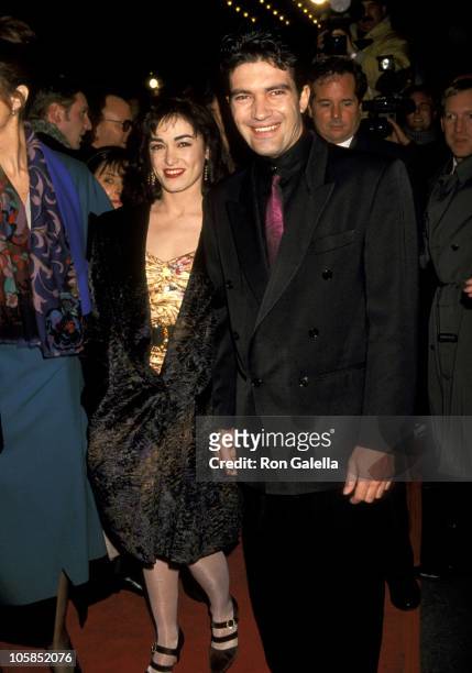Antonio Banderas and Wife Ana Leza during "The Mambo Kings" New York Premiere - February 12, 1992 at Ziegfield Theatre in New York City, New York,...