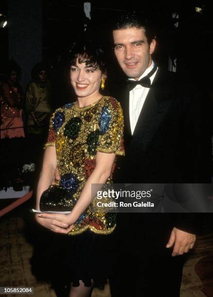 Antonio Banderas and Wife Ana Leza during 64th Annual Academy Awards at Dorothy Chandler Pavilion in Los Angeles, California, United States.