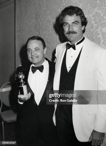 John Hillerman and Tom Selleck during 39th Annual Golden Globe Awards at Beverly Hilton Hotel in Beverly Hills, California, United States.