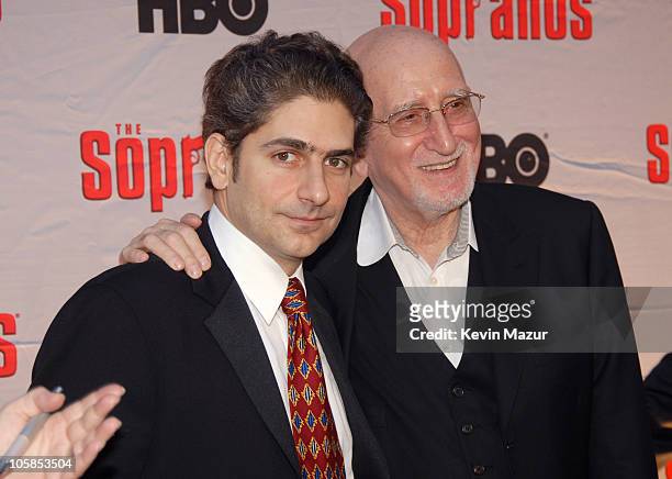Michael Imperioli and Dominic Chianese during "The Sopranos" Final Season World Premiere - Red Carpet at Radio City Music Hall in New York City, New...