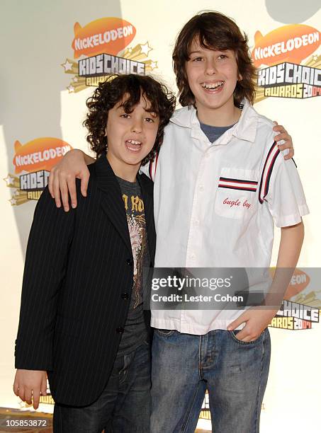 Alex Wolff and Nat Wolff during Nickelodeon's 20th Annual Kids' Choice Awards - Arrivals at Pauley Pavilion in Westwood, California, United States.