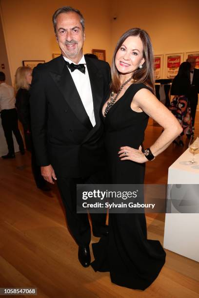 Carlo Traglio and Judith Giuliani attend VHERNIER 20 Years Of Calla Dinner In Support Of BCRF at Sotheby's on October 17, 2018 in New York City.