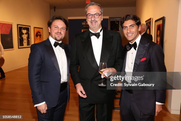 Antonio Cipollone, Carlo Traglio and Fabrizio De Falco attend VHERNIER 20 Years Of Calla Dinner In Support Of BCRF at Sotheby's on October 17, 2018...