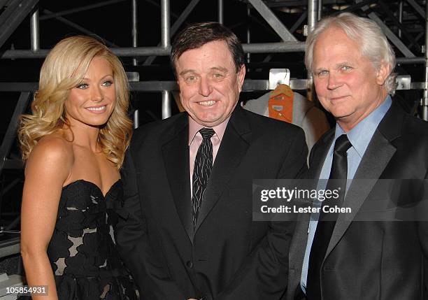 Kelly Ripa, Jerry Mathers and Tony Dow during 5th Annual TV Land Awards - Backstage at Barker Hangar in Santa Monica, California, United States.