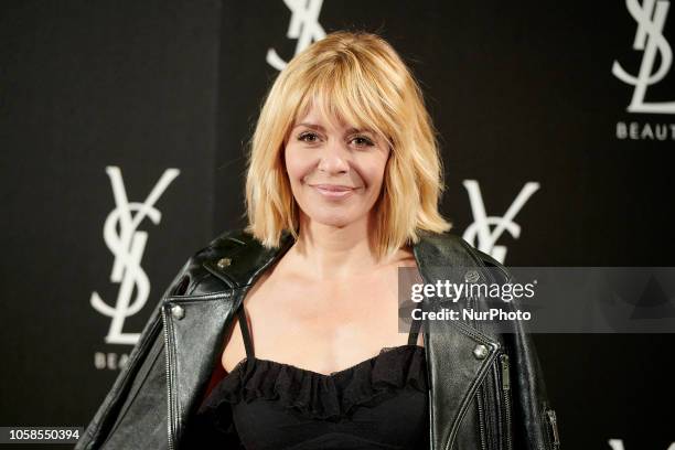 Maria Adanez attends the YVES SAINT LAURENT THE SLIM Rouge PurCouture party photocall at Santona Palace in Madrid on October 6, 2018