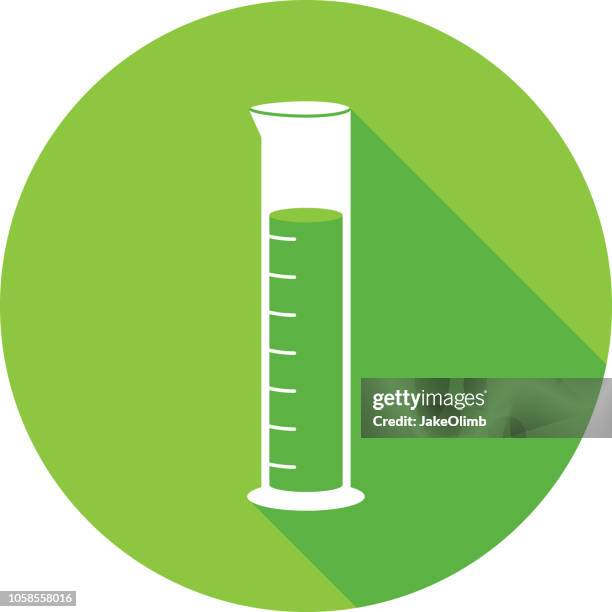 graduated cylinder icon silhouette - measuring cylinder stock illustrations