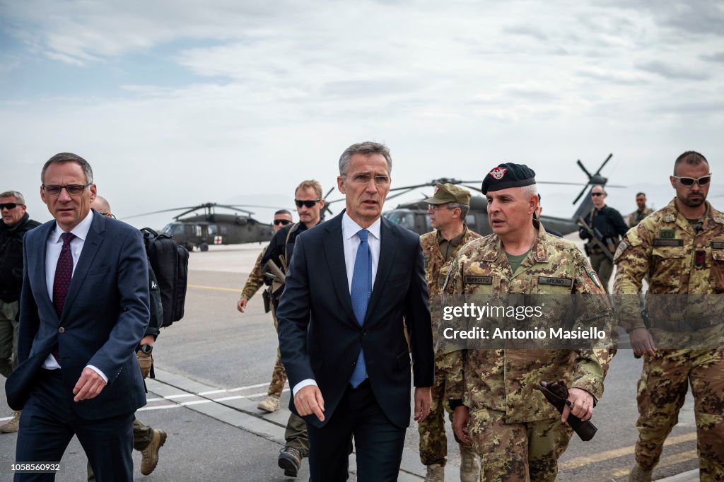 NATO Secretary General Jens Stoltenberg Visits 'Camp Arena' In Afghanistan