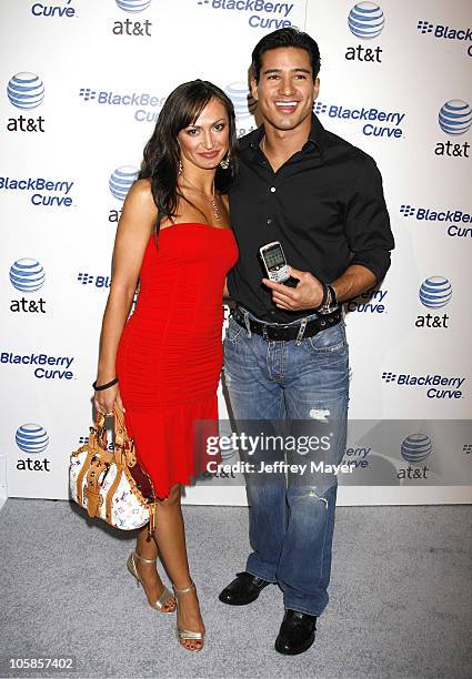Karina Smirnoff and Mario Lopez during BlackBerry Curve from AT&T Launch Party - Arrivals at Regent Beverly Wilshire Hotel in Beverly Hills,...