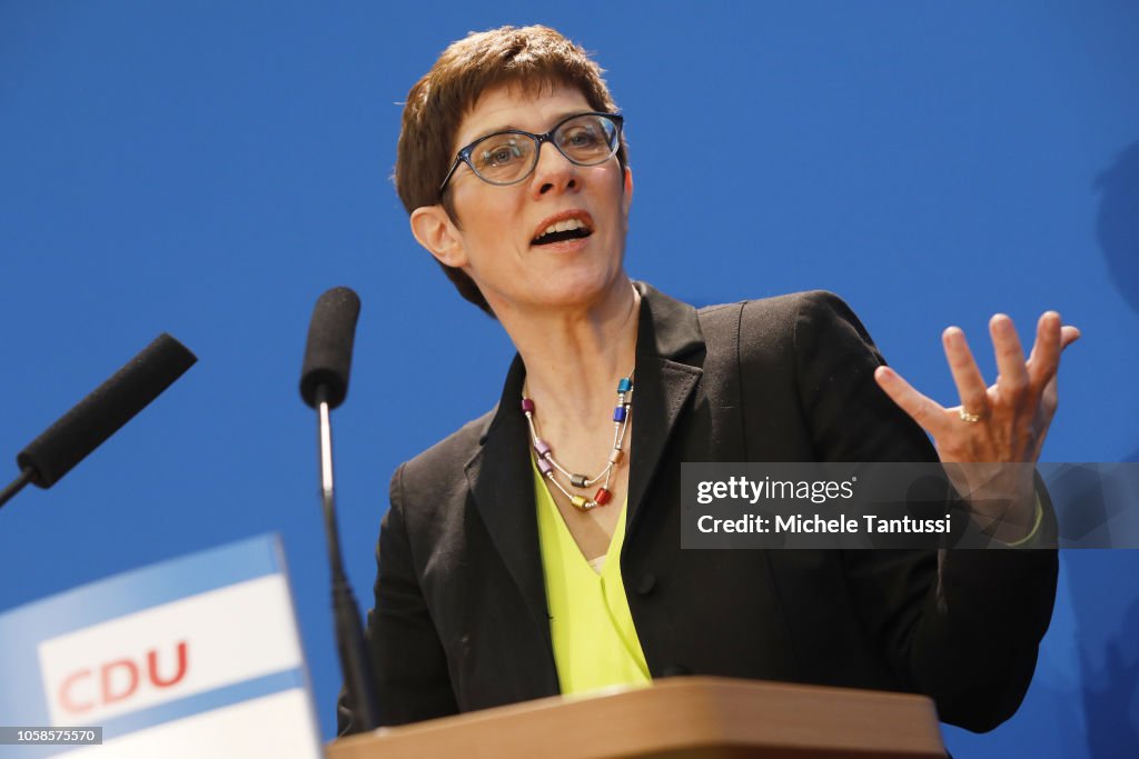 Annegret Kramp-Karrenbauer Seeks To Succeed Merkel As CDU Head