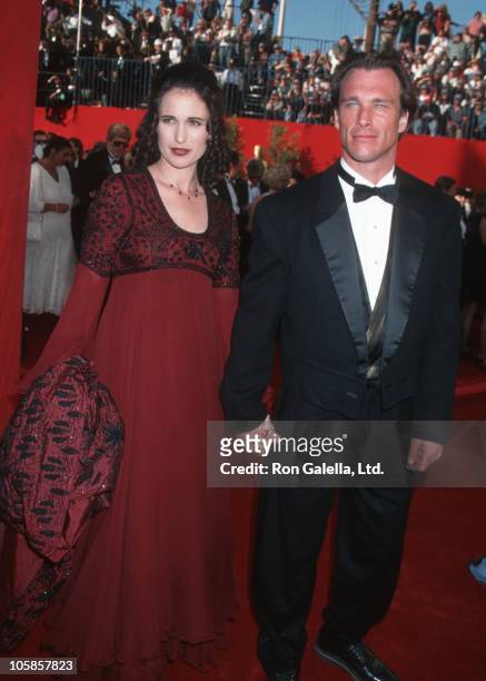 Andie MacDowell and Paul Qualley during The 67th Annual Academy Awards - Arrivals at Shrine Auditorium in Los Angeles, California, United States.