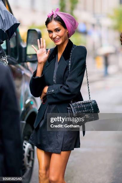 Gizele Oliveira attends fittings for the 2018 Victoria's Secret Fashion Show in Midtown on November 6, 2018 in New York City.
