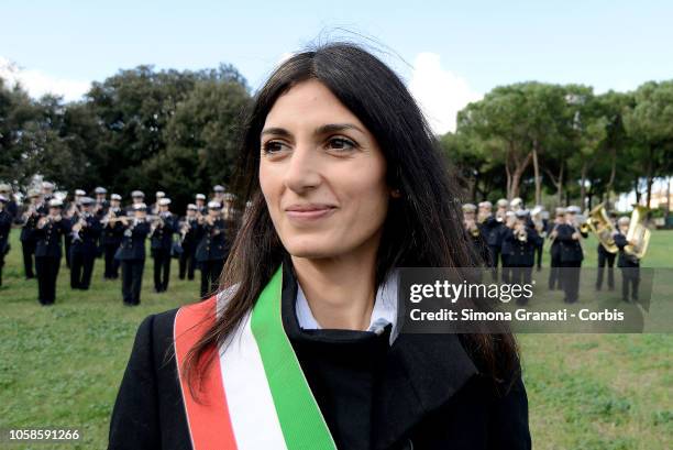 The Mayor of Rome Virginia Raggi inaugurates the Park of Justice in the suburban district La Romanina, on November 7, 2018 in Rome, Italy. La...