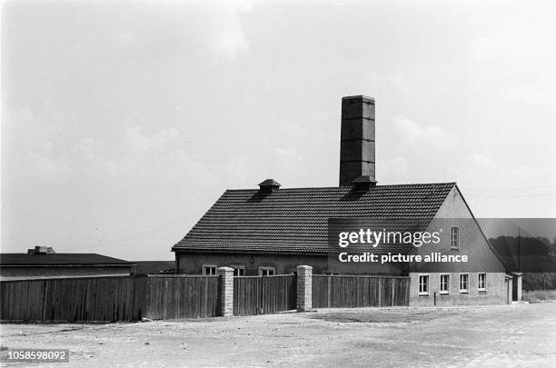 An view of the crematorium building at Buchenwald concentration camp near Weimar, East Germany, 1956. Photo: Deutsche Fotothek / Roger and Regine...