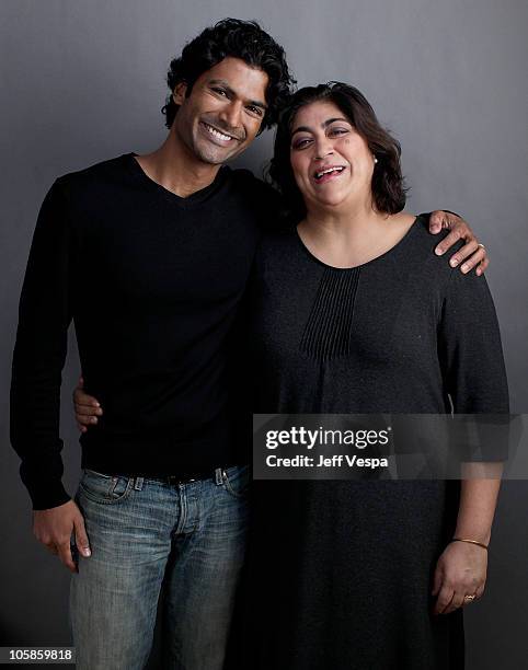 Actor Sendhil Ramamurthy and director Gurinder Chadha poses for a portrait during the 2010 Sundance Film Festival held at the WireImage Portrait...