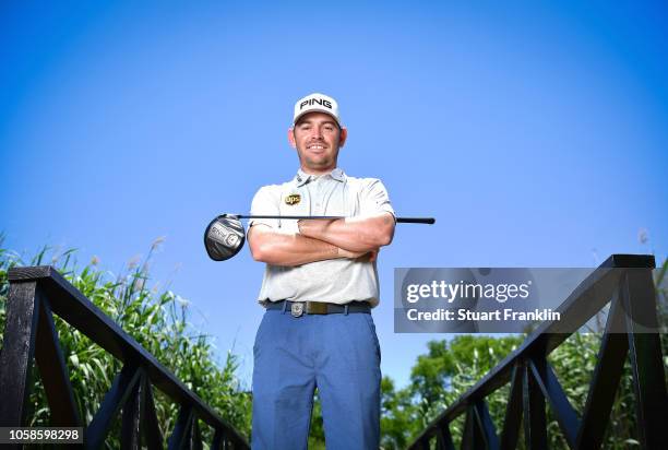 Louis Oosthuizen of South Africa poses for a picture on the 17th hole during the pro- am prior to the Nedbank Golf Challenge at Gary Player CC on...