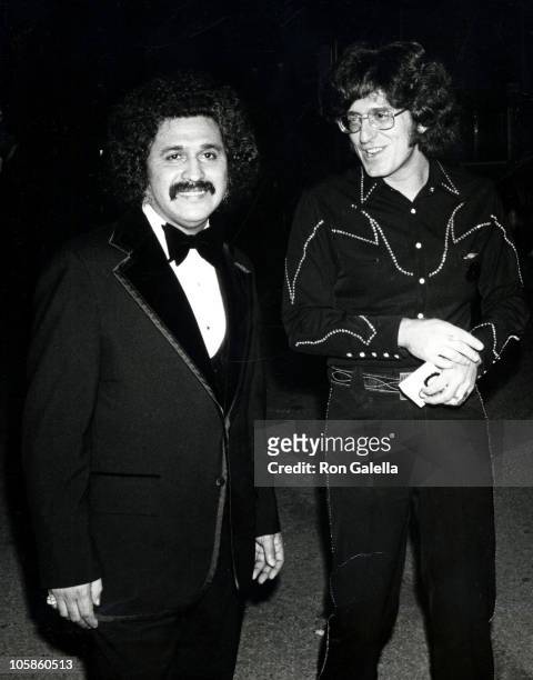 Freddy Fender and Michael Ochs during 1977 American Music Awards at Santa Monica Civic Auditorium in Santa Monica, California, United States.