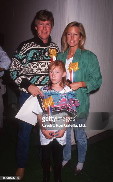 Larry Wilcox, daughter and Hannie Strasser during Hollywood Desert Storm Welcome Home Parade at Hollywood Boulevard in Hollywood, California, United...