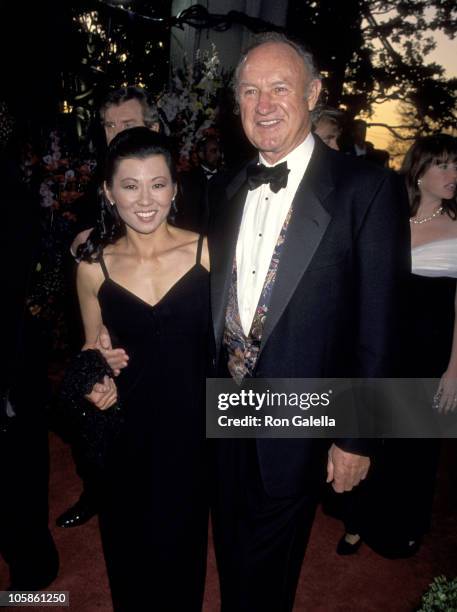 Gene Hackman and Betsy Arakawa during 66th Annual Academy Awards at Dorothy Chandler Pavillion in Los Angeles, CA, United States.