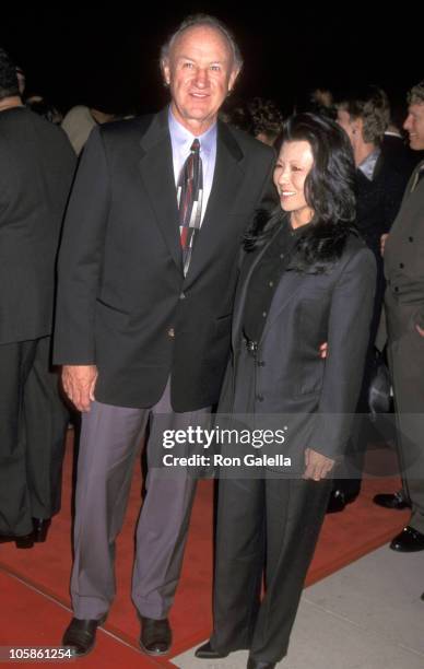 Gene Hackman and Betsy Arakawa during "The Chamber" Los Angeles Premiere at The Academy in Beverly Hills, California, United States.