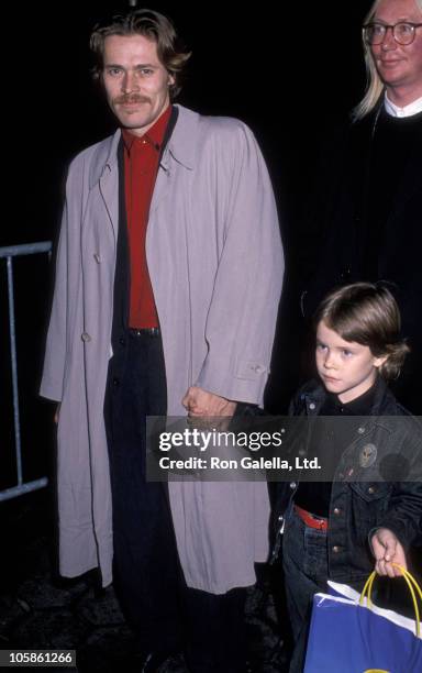 Willem DaFoe and Jack DaFoe during "Oliver & Company" Premiere - November 13, 1988 at Ziegfeld Theater in New York City, NY, United States.