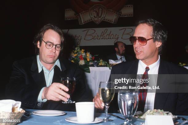 Dan Aykroyd and Chevy Chase during 25th Annual NATO/ShoWest Convention - 1999 at Bally's Hotel & Casino in Las Vegas, Nevada, United States.