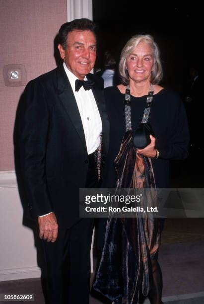 Mike Connors and Marylou Connors during U.S. Marshals Dinner, 1992 at Beverly Hilton Hotel in Beverly Hills, California, United States.