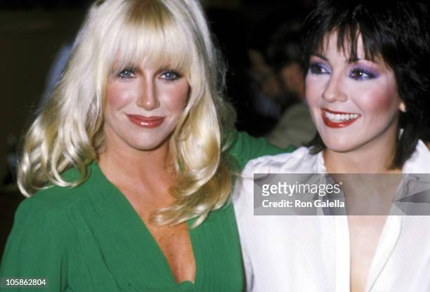 Suzanne Somers and Joyce DeWitt during Press Preview and Luncheon For "Three's Company" and "The Ropers" at Beverly Hilton Hotel in Beverly Hills,...