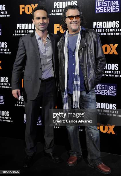 Actor Nestor Carbonell and director Jack Bender attend "Lost" photocall at "Circulo de Bellas Artes" on October 21, 2010 in Madrid, Spain.