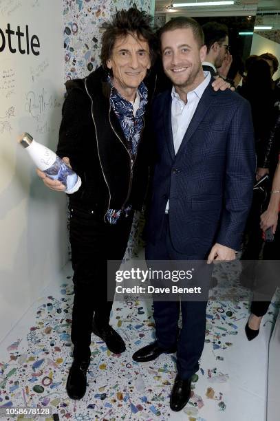 Ronnie Wood and Tyrone Wood attend the launch of the Sky Ocean Rescue and Project 0 #PassOnPlastic Reusable Range, designed by the likes of HRH...