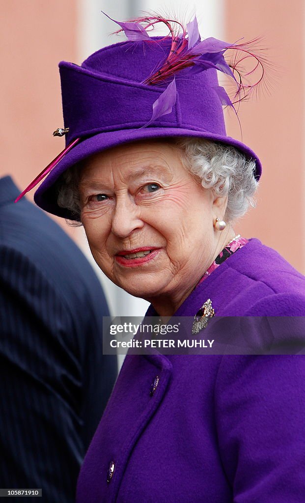 British Queen Elizabeth II, smiles as sh