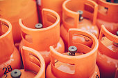 Orange LPG tanks
