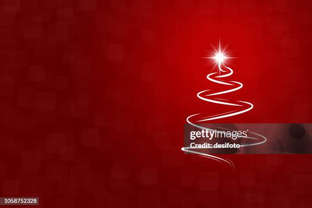 a creative merry christmas tree design - vector illustration - red and gray background stock illustrations