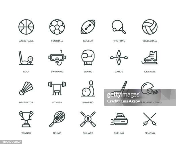 sport icons - line series - badminton sport stock-grafiken, -clipart, -cartoons und -symbole