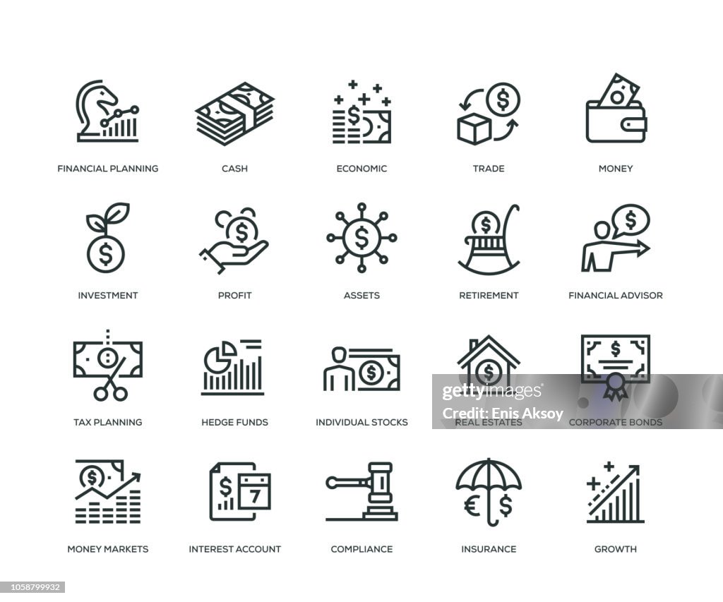 Wealth Management Icons - Line Series